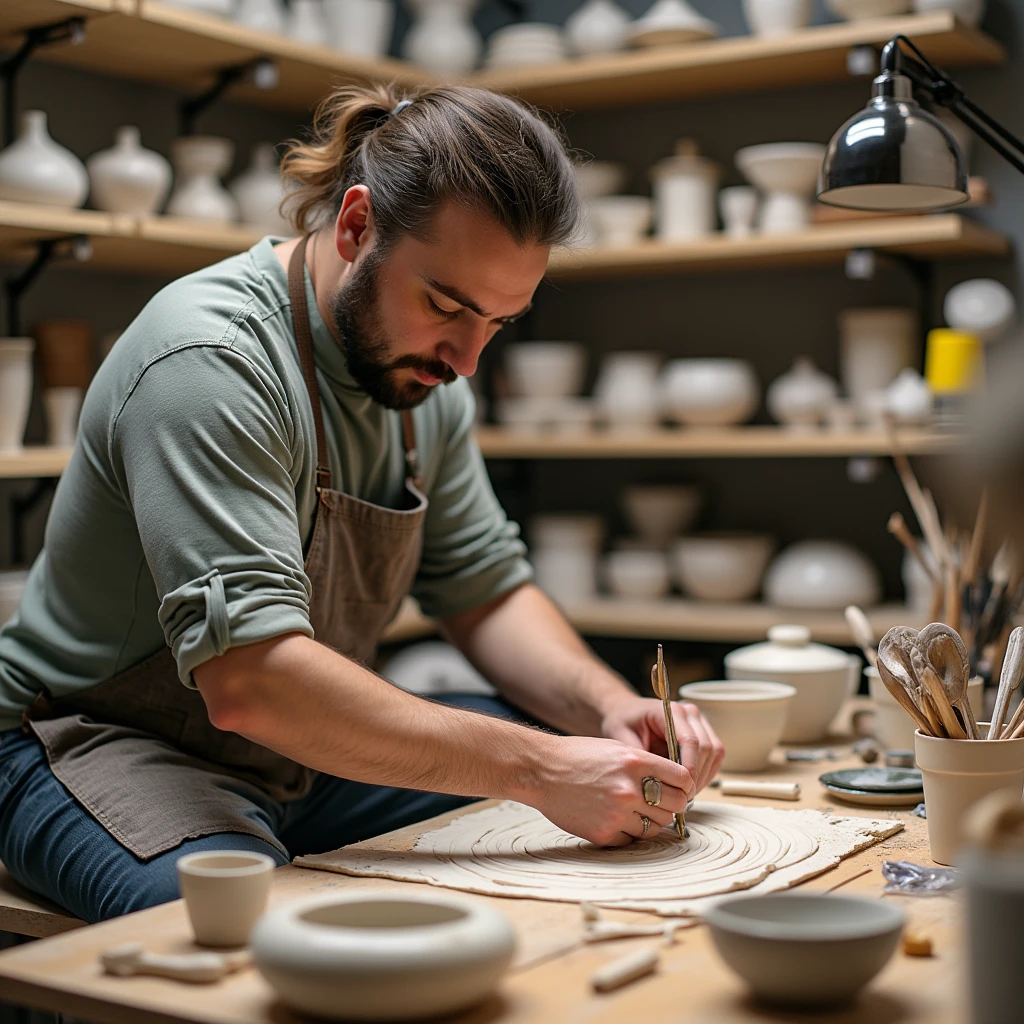 He's a pottery painter.