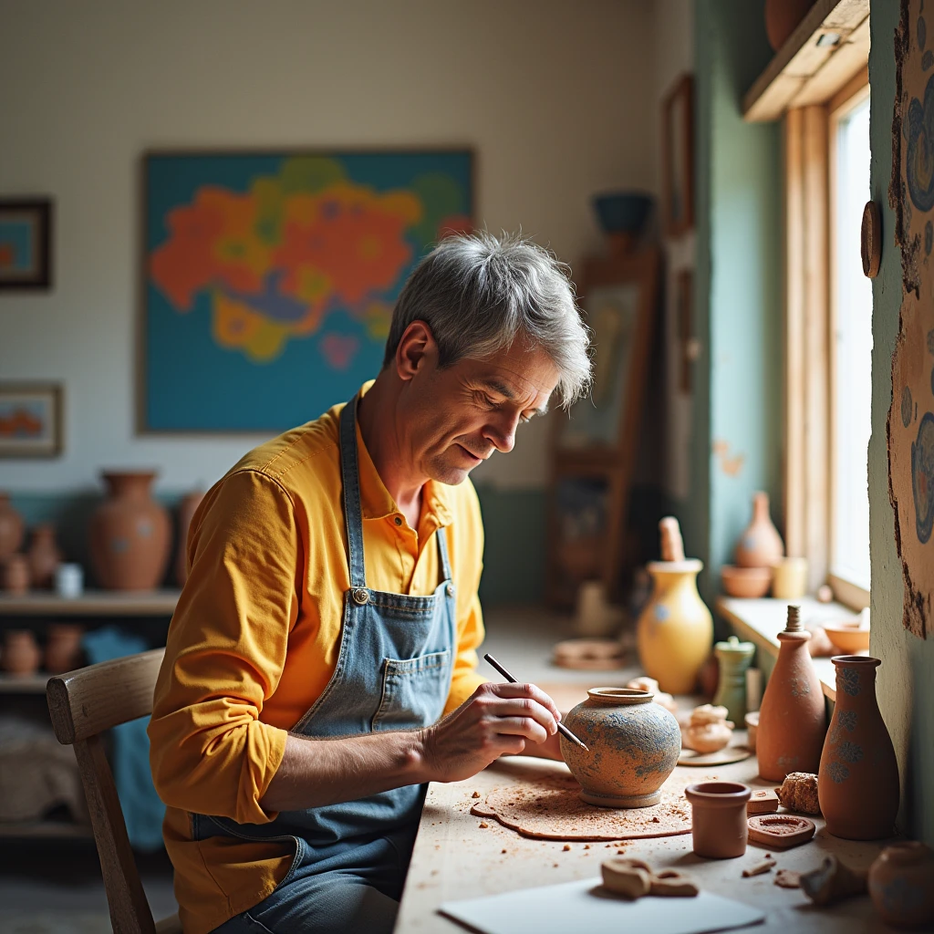 He's a pottery painter.