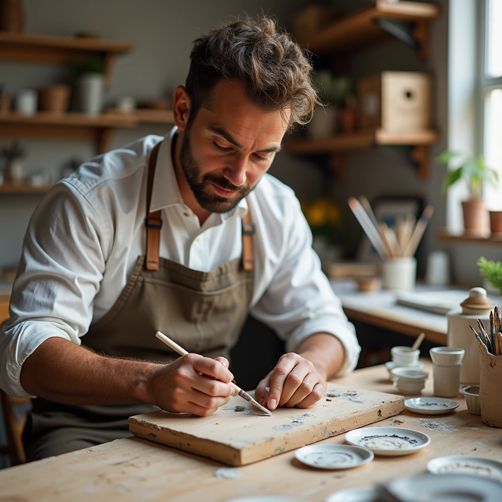He's a pottery painter.