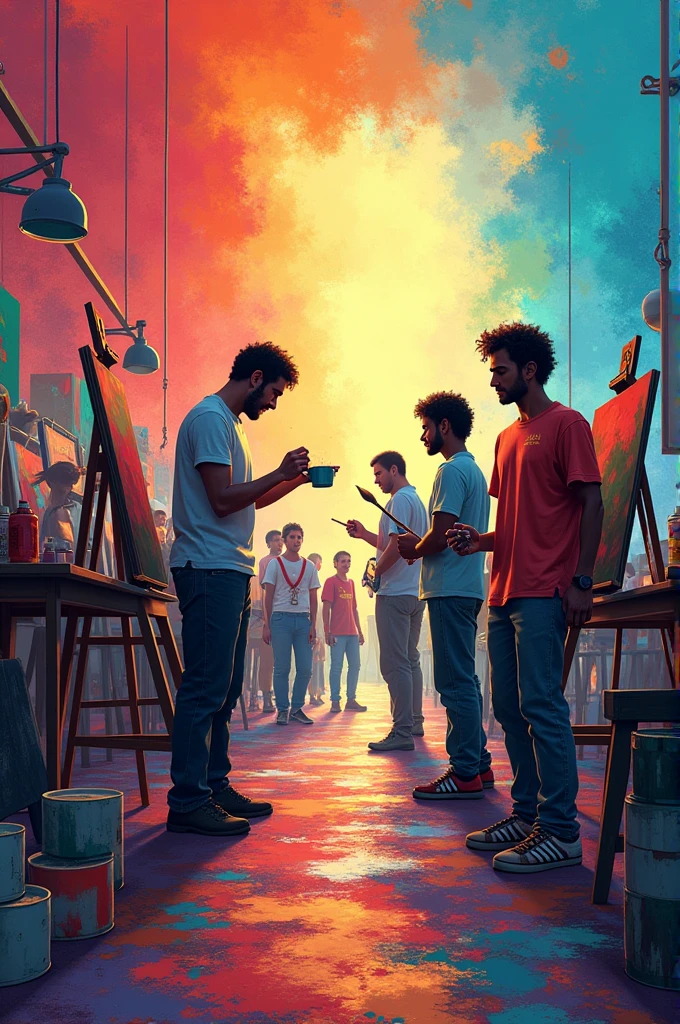 Create a background for tshirt painting competition of a poster