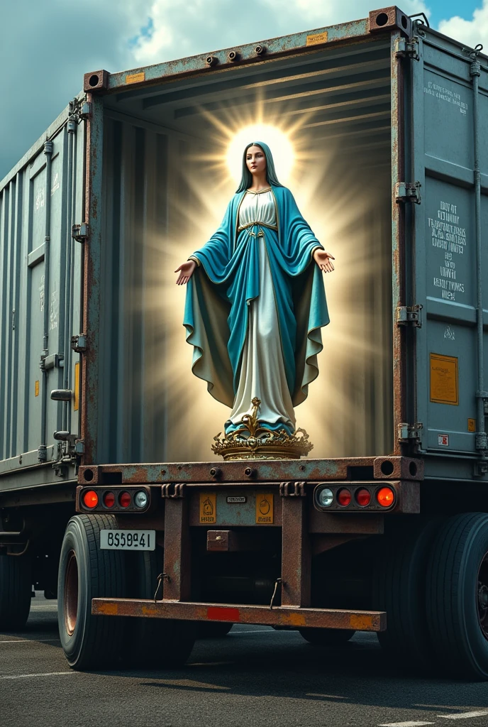Our Lady of Aparecida and a truck