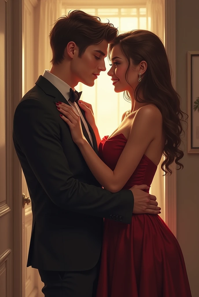 A student with sexy lady at school 
