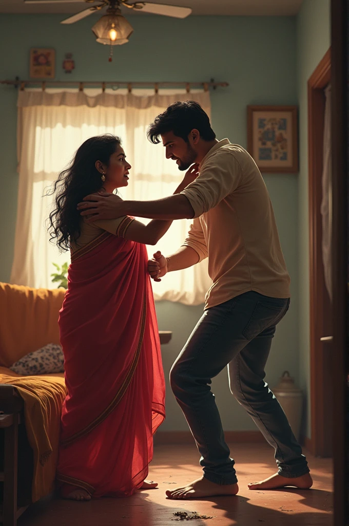 A indian women fight with her husband