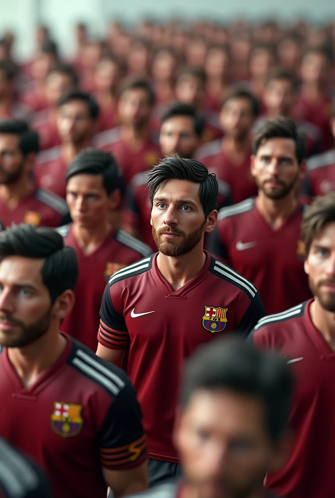 There are many messi in a room