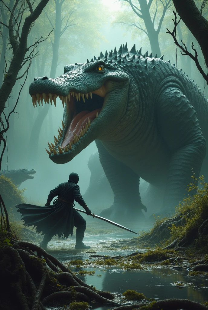 Noob Saibot VS Killer Crocodile in Giant Crocodile Infested Swamp