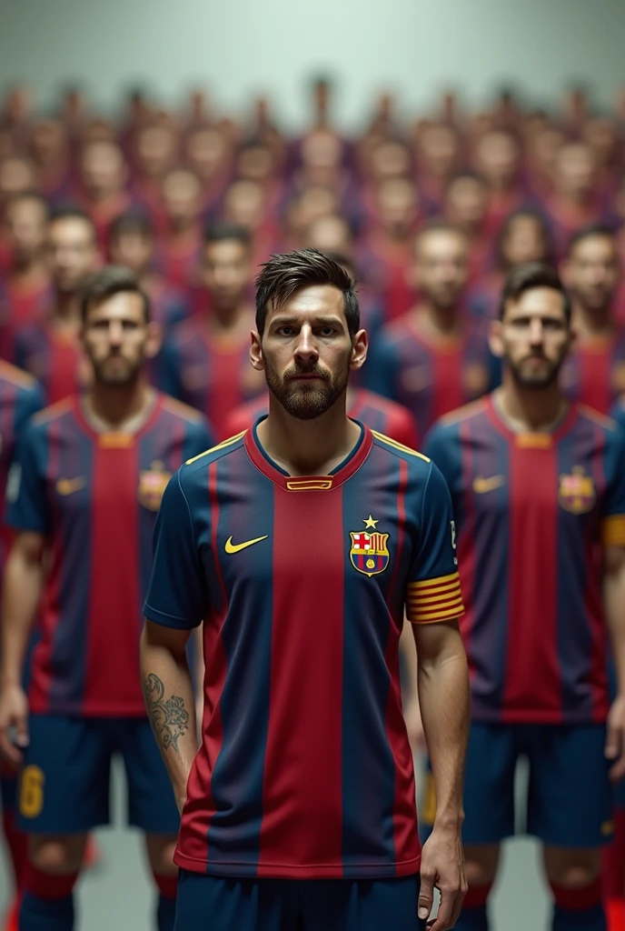 There are many messi in a room