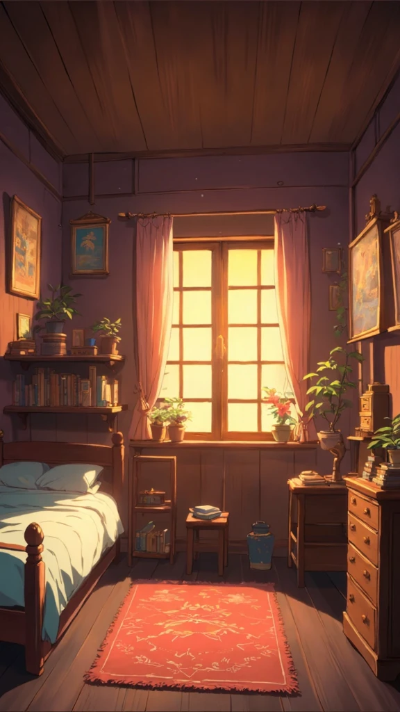 In the style of Studio Ghibli anime, a Muslim man is depicted performing ruku' during prayer. He is clean-shaven, wearing traditional yet modest Indonesian clothing. The setting is minimal but serene, with soft lighting that accentuates the reverence of the moment. The scene uses hand-painted textures and gentle color palettes typical of Ghibli’s atmospheric style