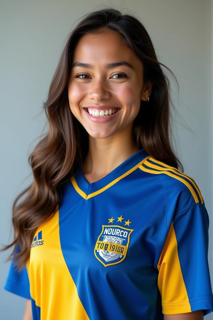 Miss Heed with the Boca Juniors shirt 