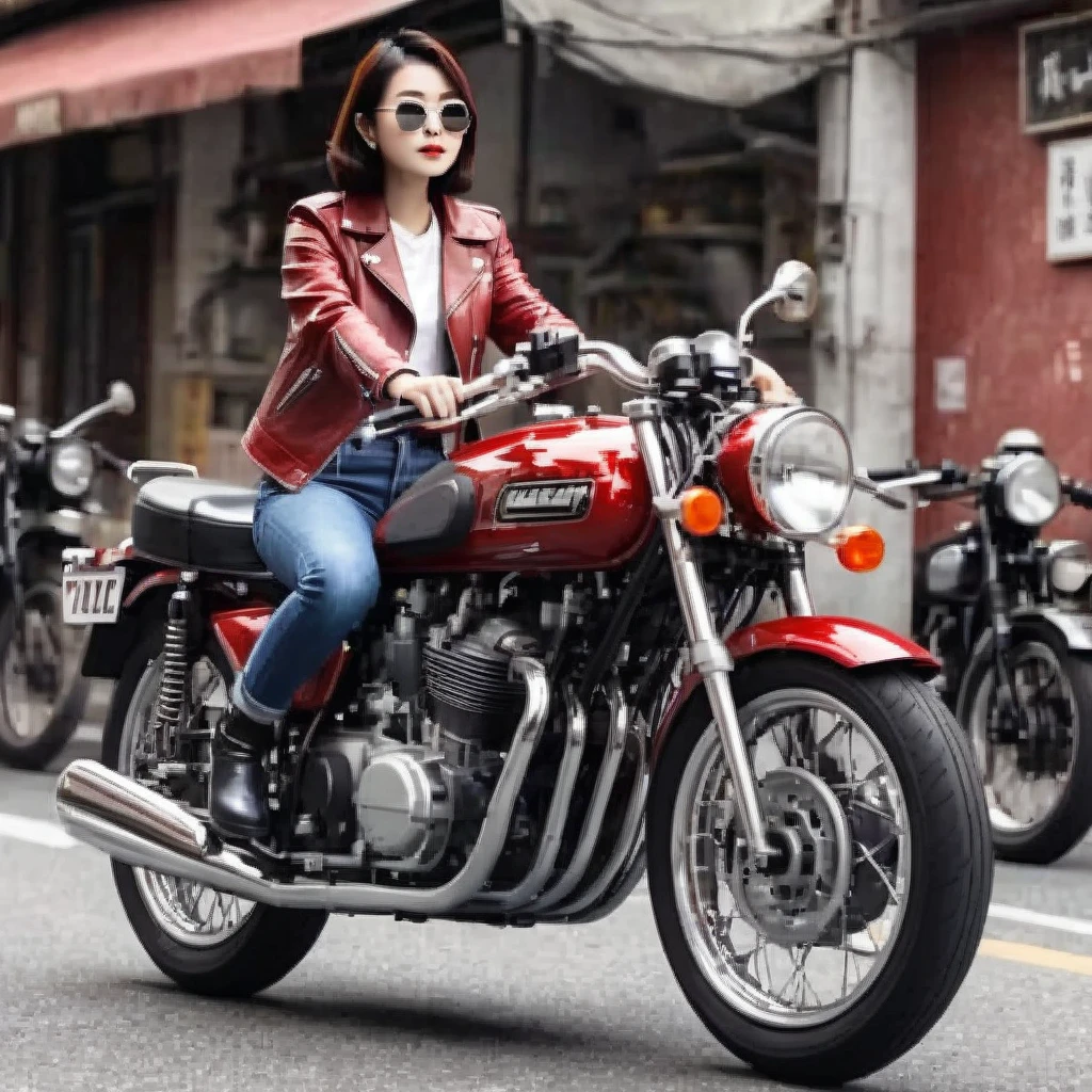 (磁器people形:1.2)、(陶磁器people形:1.2)、(Ride a classic motorcycle:1.2 )、(Vintage Bikes、Bluff Superior SS100)、美しい若い日本people女性、Beautiful Face, Black Hair, Short Bob Hair, Red classic leather jacket、leather shorts、boots、goggles、Take a photo of the entire bike、(people々々And the size balance of the motorcycle is our number one priority.:1.2)、Blur the background、((No background))、((White Background))、((Plain background))、((No logo))、(Highest quality、High resolution、masterpiece)、(3d)、4K、8k、wallpaper、