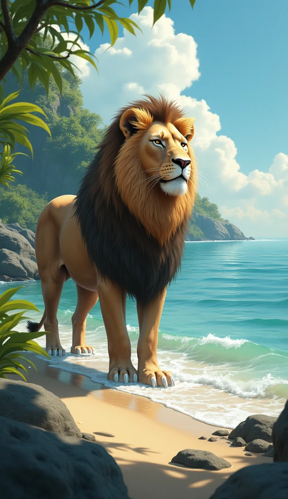 A lion bay was crying 