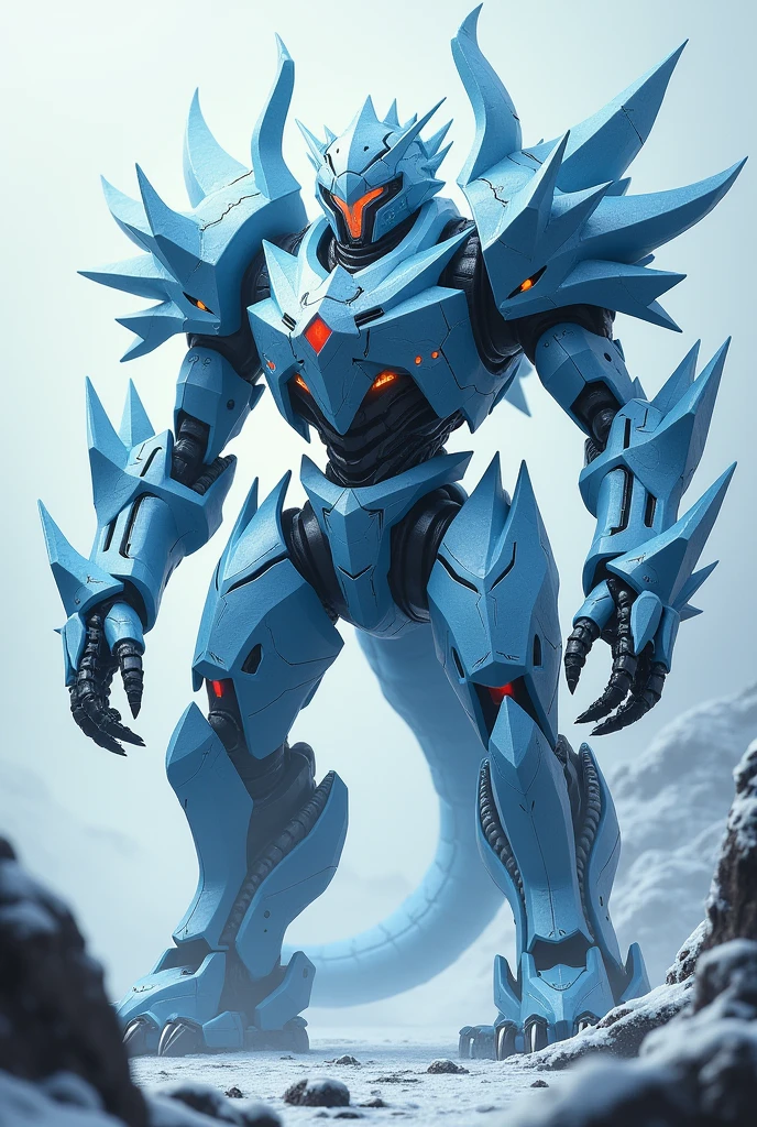 War robot and ice dragon hybrid dangerous