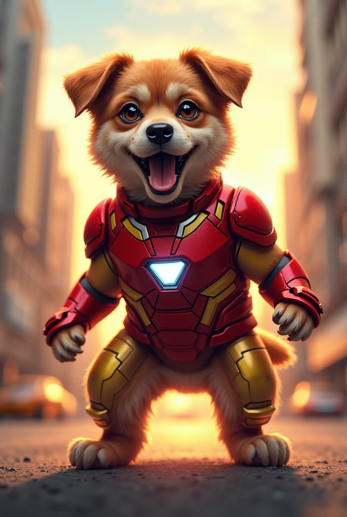 Dog in ironman costume