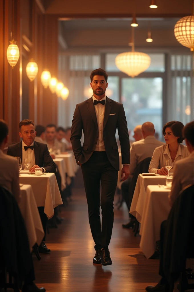 Create an image about keep an eye on your target clients like taking order to their table