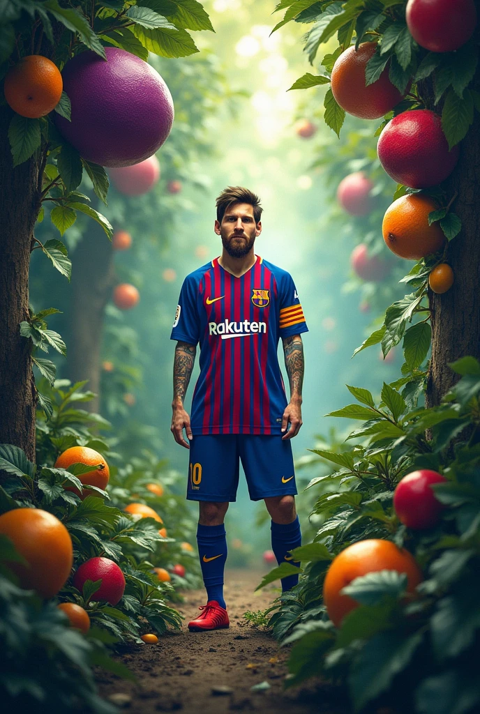 messi in a fruit forest