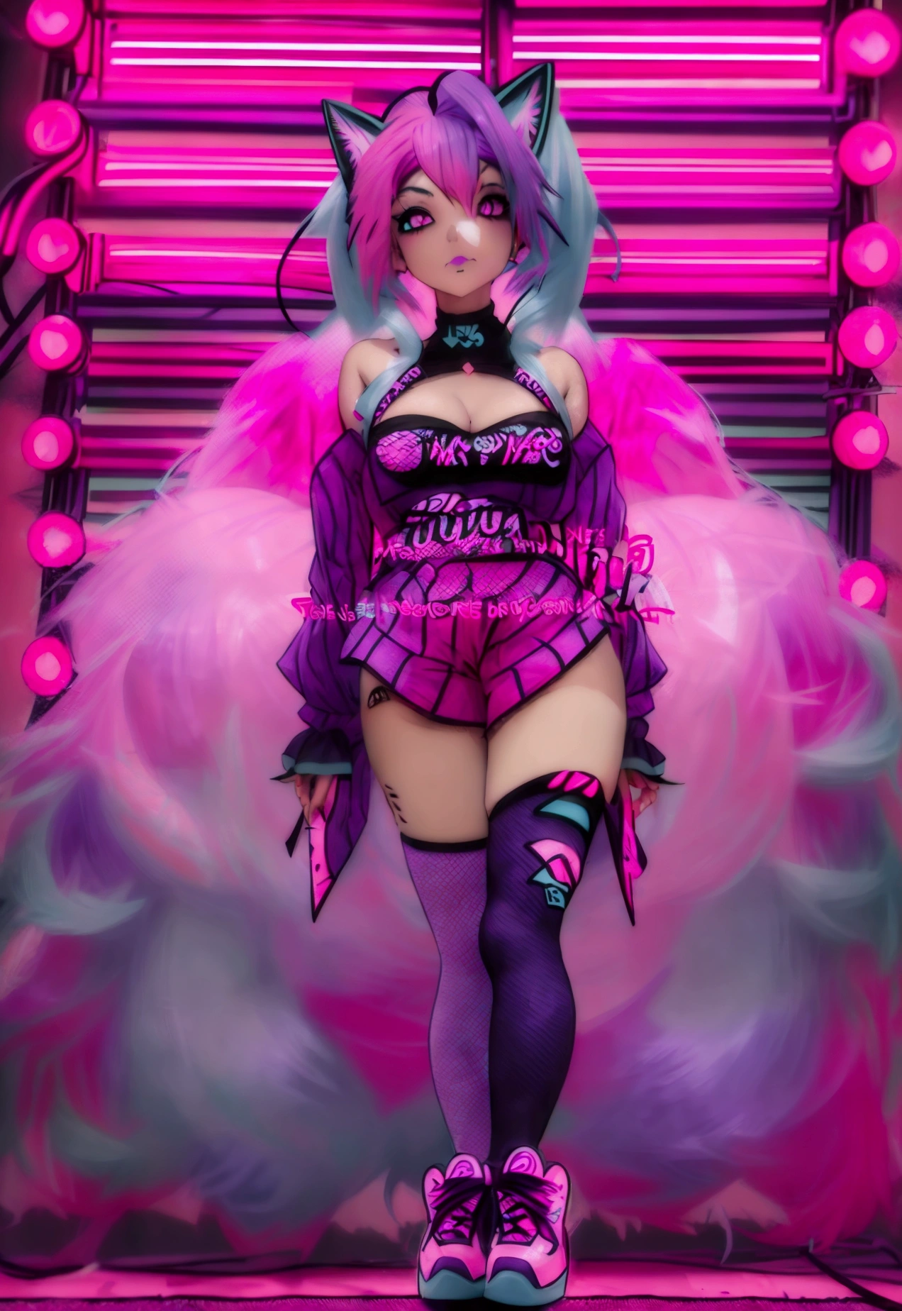 (masterpiece), (Highest quality), (Realistic:1.1), Fur coat, cute, One girl, expensive_kick, (Lift your legs:1.2), (expensiveres:1.4), Panty shot , Shiny Hair, Glowing Skin, Glowing Eyes, (panties:1.2), Pink Hair , Very long hair swinging,Raise one leg high、Realistic meat,Dynamic Angle,Ultra low angle,Wrinkles on panties,Panty texture is Realistic,The bite is obvious,お洒落なpanties、The bite is clear,Realistic Flesh,Glamorous Body,Stylish accessories,Fishnet tights,Knee-high boots,((((liquid paint hair:1.1)))) ,((((neon Purple Hair | ネオンPink Hair | Neon blue hair | Neon Aqua Hair | Purple Hair | Fuchsia colored hair | Fluorescent blue hair | Amethyst Hair | Neon Hair | 明る胃Pink Hair :1.5)))),
