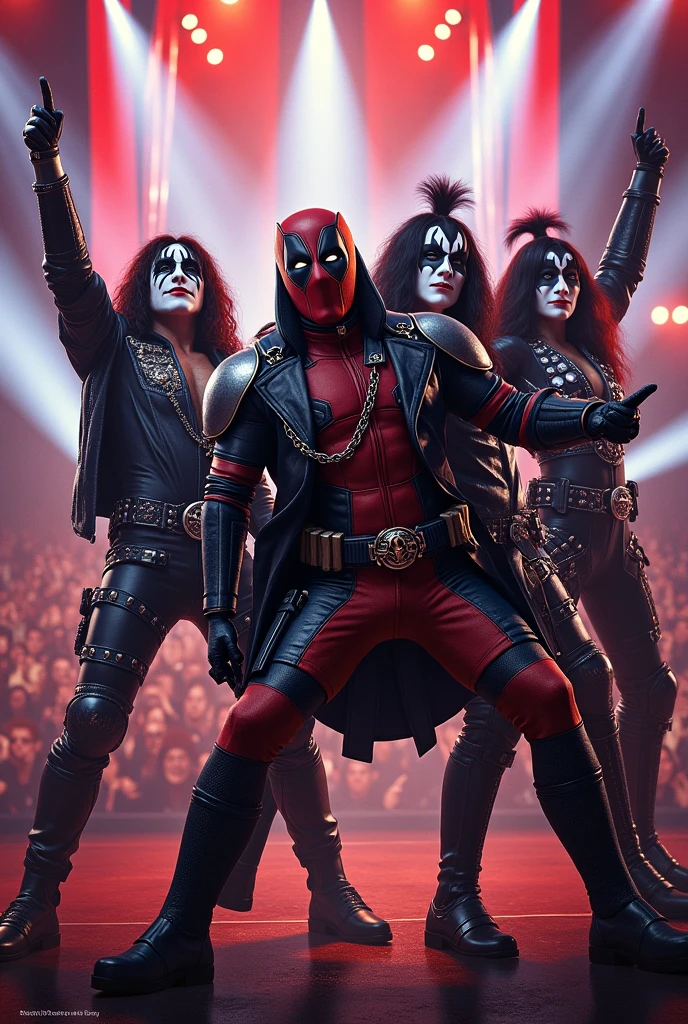 La banda Kiss y deadpool