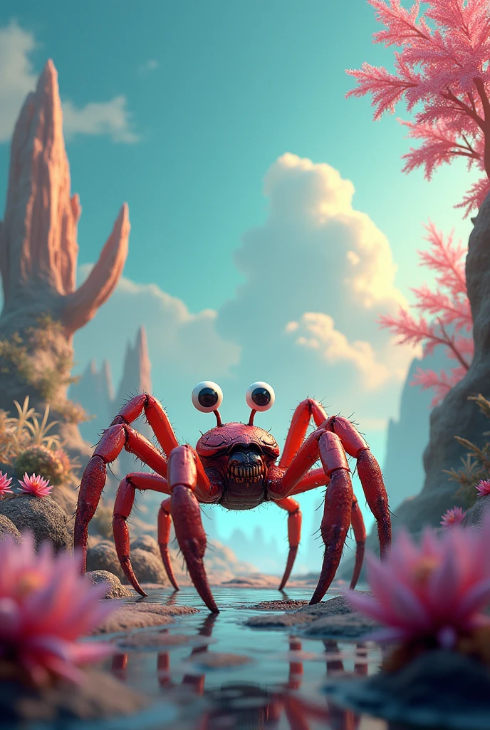 Spider and crab