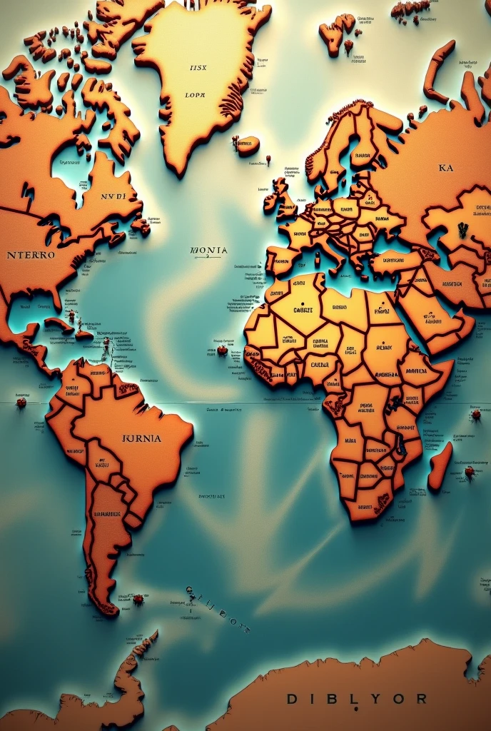 A world map with arrows pointing to different countries, representing the idea of exploration.