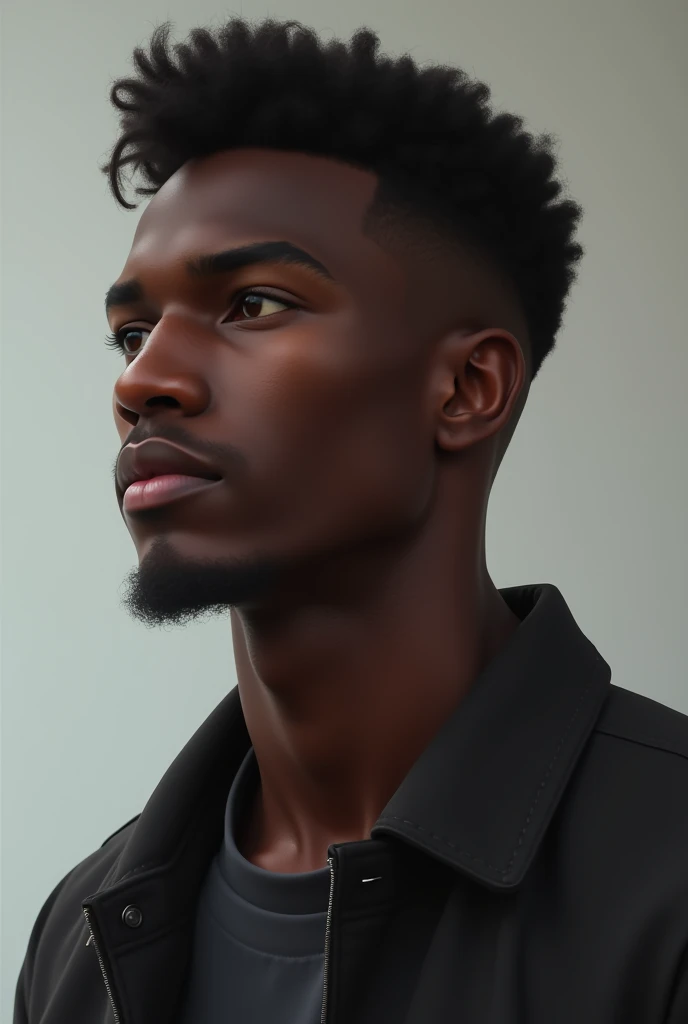 dark skin guy early 20s head short 