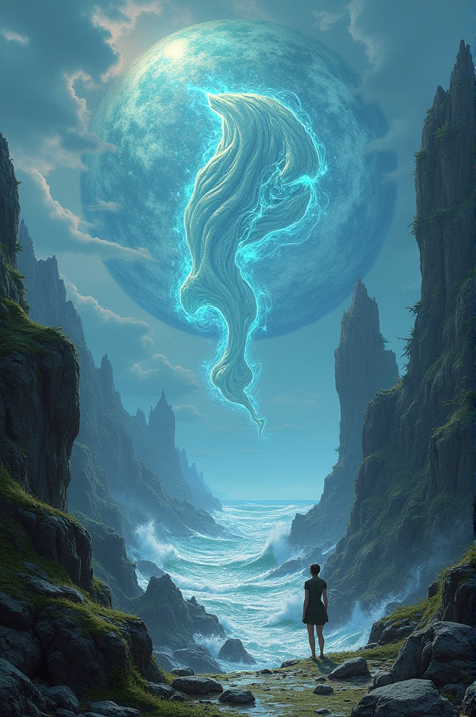 olortui 30D leters speling SHAKIL are
elements, se yrant waves crashing
in the
distance. The
scene is illuminated