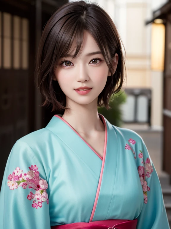 (8k, RAW Photos, Highest quality:1.2), (reality, reality的:1.4), (非常に詳細な8kwallpaper)、Sharp focus, Cinema Lighting, 細部までBeautiful Eyes, Asymmetrical bangs, Glowing Skin, Highly detailed skin ,High resolution, Attention to detail, Detailed hairstyle, Detailed beauty face, Hyper Real, Perfect limbs, Perfect ??????? ,1 Japanese girl,Famous idols of Japan, Perfect female body,smile,short eyelashes,double eyelid、Look straight here,Stand up straight and face me, whole body ,,look straight at me,Streets of Europe、Tabletop、wallpaper、reality的、Bright lighting、Professional Lighting、Face Light Smooth Lighting、Japanese women、Adult、Beautiful woman、action、gravure、Sexy、so beautiful、Beautiful Skin、Beautiful and detailed、Detailed face、slim、moderately、((short hair))、((Brunette Hair))、Brown eyes、Looking into the camera、Small Bust、Pretty face,, smile, Blurred Background, 超High resolution, Backlight, Top-down angle,whole body、Accurate 5 fingers, software , Bony body, Japanese women, One person, Perfect body, 超Detailed face, Detailed lips, Beautiful Eyes, double eyelid, Light brown hair, Asymmetrical hair, Asymmetrical bangs, Messy Hair,(High-quality kimonos in vibrant colors:1.3), (Gorgeous embroidered kimono:1.3)

