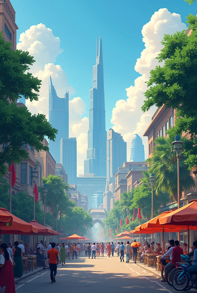 Create an illustration of new Bangladesh