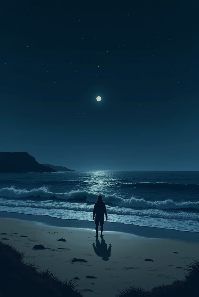 Sea beach and night 