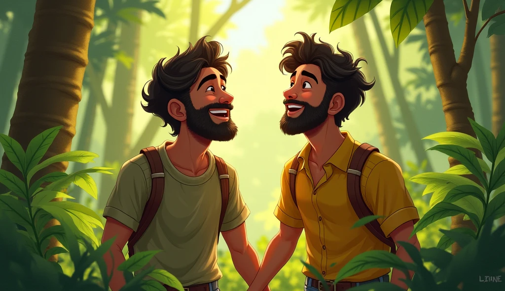 দুজনেই একসঙ্গে হাসতে লাগল, আর ঠিক তখনই বনের মধ্যে থেকে মিষ্টি একটা কোকিলের ডাক শুনতে পেল। রাজু ও মনু বুঝল যে বনের প্রতিটি মুহূর্তেই আছে মজা, যদি তুমি খোলা মনে উপভোগ করো।