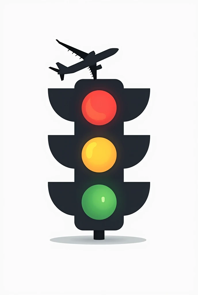 Create a logo for an ASS company that is in charge of an air traffic light to prevent runway incursions, that has a traffic light and a plane
