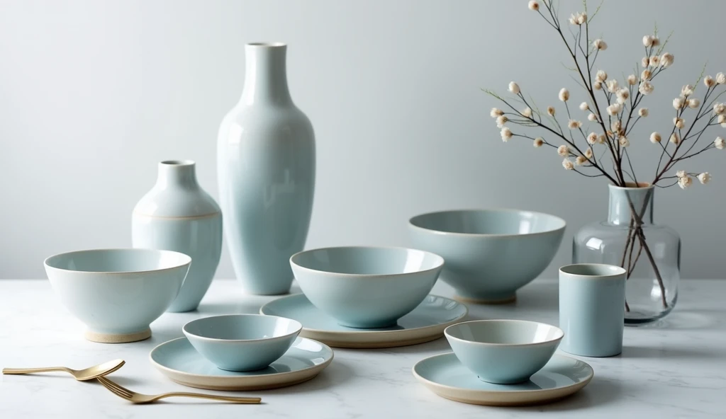 overall shape:這套食器overall shape簡約優雅,Smooth and natural lines。The shape of each vessel is carefully designed,Reflecting clever proportions and balance。
Material texture:The utensils are made of high-quality ceramic material,Exquisite firing process。The surface shows a delicate texture,Texture is warm and smooth,Exudes the unique charm of elegant ceramics。
Color matching:This set of food utensils is painted in light blue、Lavender purple、Soft natural tones such as light gray are the main tone。Harmonious color matching,Create a fresh and elegant style。
decorative elements:部分器皿的表面點綴有Exquisite的浮雕圖案或手繪花紋,artistic。Simple and elegant pattern design,Embellishing a bit of elegance。
overall coordination:Whether it's a dinner plate、Tableware,Or a wine glass, etc.,The shapes of each vessel are coordinated and unified,echo each other,form a harmonious whole。
User experience:pick up these utensils,Soft and moist to the touch,Flexible and natural operation。Gives a sense of elegance while dining、Comfortable experience。
generally,This set of ceramic tableware is elegant、Exquisite、Elegance in one,無論是視覺效果還是User experience,Can provide people with high-quality dining experience。It’s sure to be the finishing touch on the table。