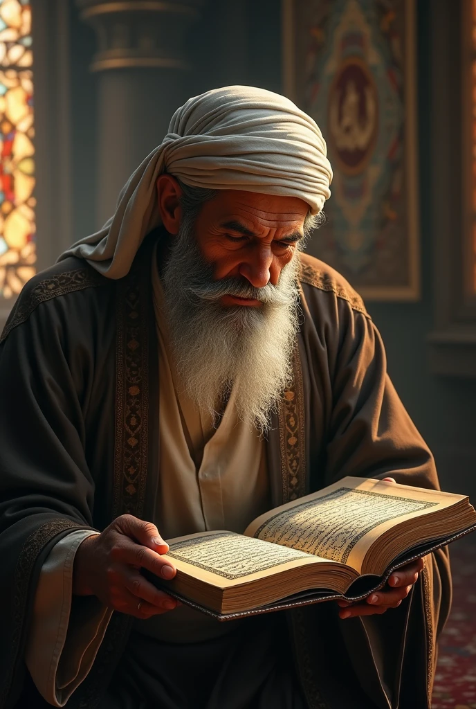 A arabian man who read Qur'an 