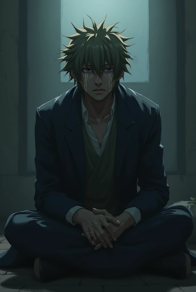 Gojo satouru sad face and he crying alone