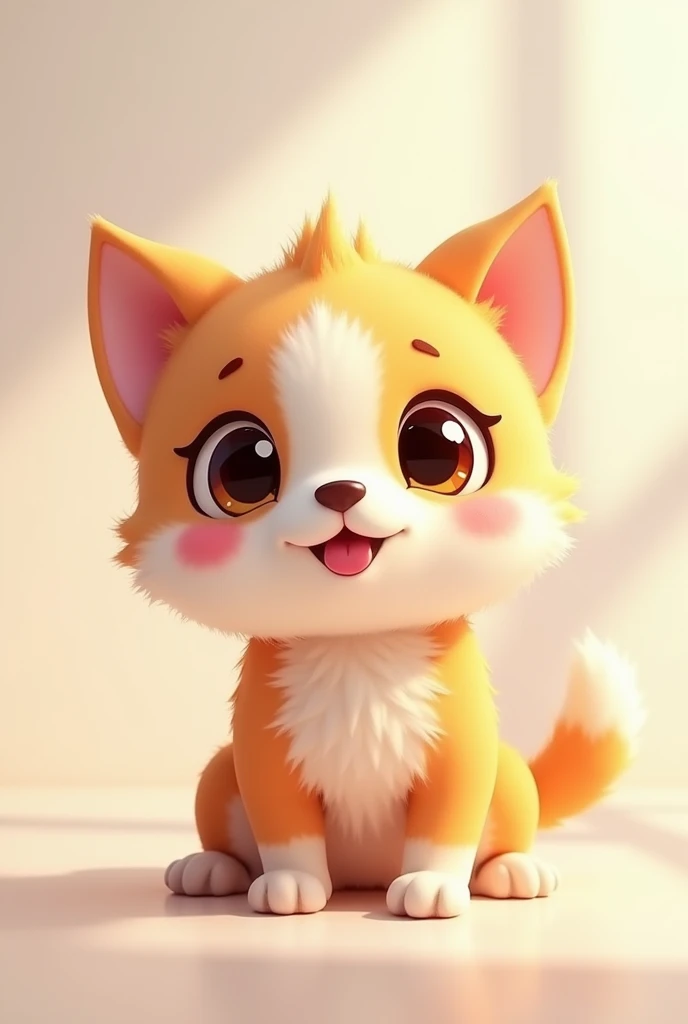 Animated cute youtube profile pic of plushy (niche:pets) 2D (example:giggles mews) 2D 
animated