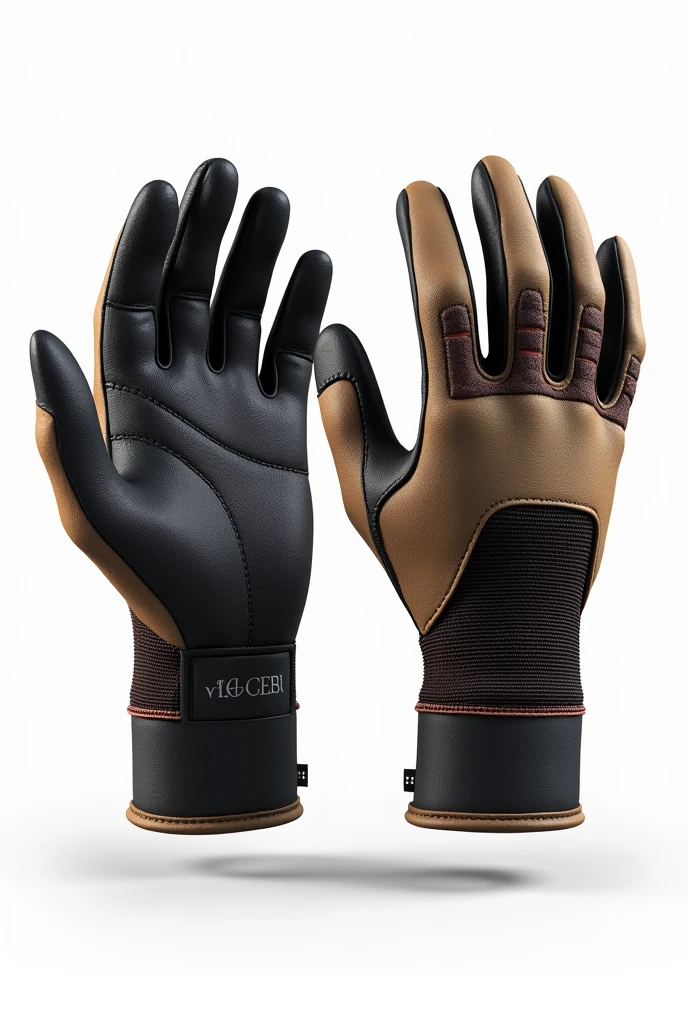 Design Brief: Create a highly realistic image of a pair of  gloves, showcasing both the front and back views on a plain white background.

Front View: The palm area should feature reinforced padding, designed to withstand heavy wear and tear. This padding should have a detailed, textured, anti-slip surface to ensure a secure grip . The gloves should be ergonomically designed, with articulated segments in the four fingers and thumb to provide both flexibility and precision. Use color variations in the materials to differentiate functional areas—such as darker tones for the padded sections and lighter, breathable zones. The gloves should be crafted from durable yet breathable materials, such as synthetic leather and spandex, with realistic textures that convey comfort and long-lasting usability.

Back View: The back of the gloves should prominently feature a rubber patch, strategically placed over the knuckles and fingers to offer protection against impacts and abrasions. This rubber patch should enhance both the functionality and style of the gloves, with color accents that complement the overall design. Additional padding should be visible to provide enhanced protection, and the gloves should include an adjustable wrist closure, rendered in a way that looks secure and comfortable. Ensure the realistic appearance of the rubber, padding, and stitching.

Presentation: Present both the front and back views on a plain white background, with careful attention to realistic lighting, shadows, and material details. Emphasize the color contrasts, ergonomic design, and overall construction of the gloves, ensuring the four fingers and thumb are clearly defined and naturally positioned.

