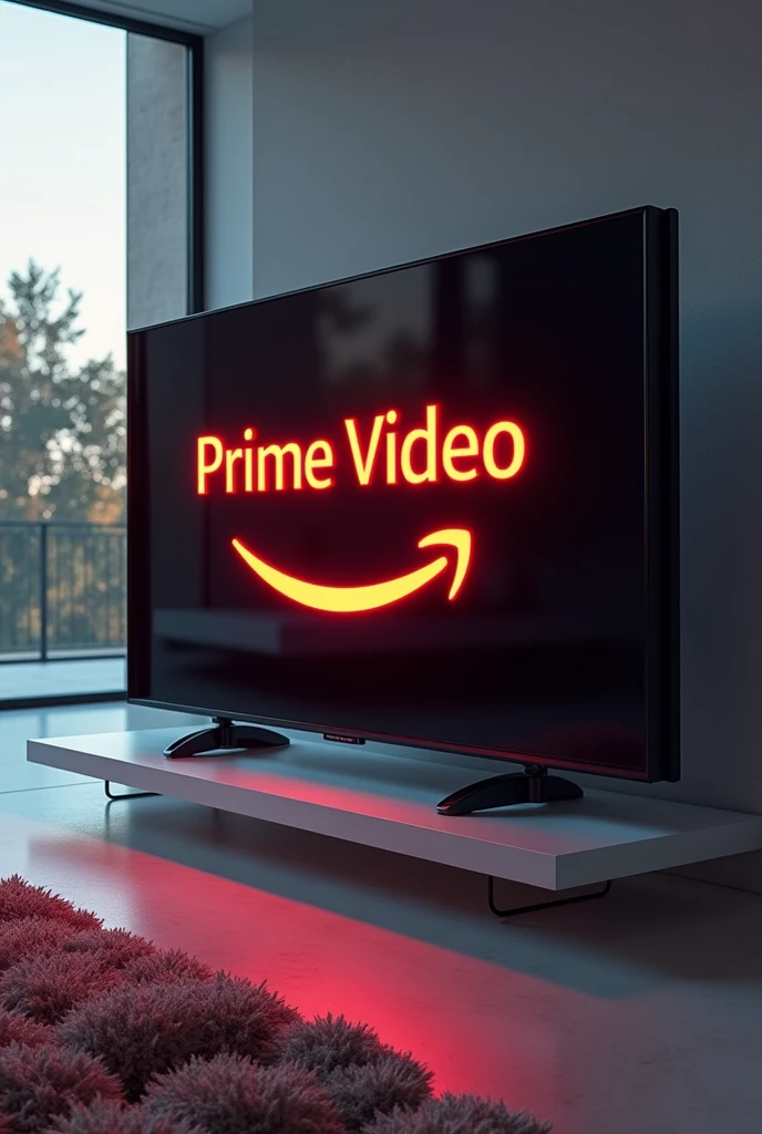 3D TV with PrimeVideo logo in red letters