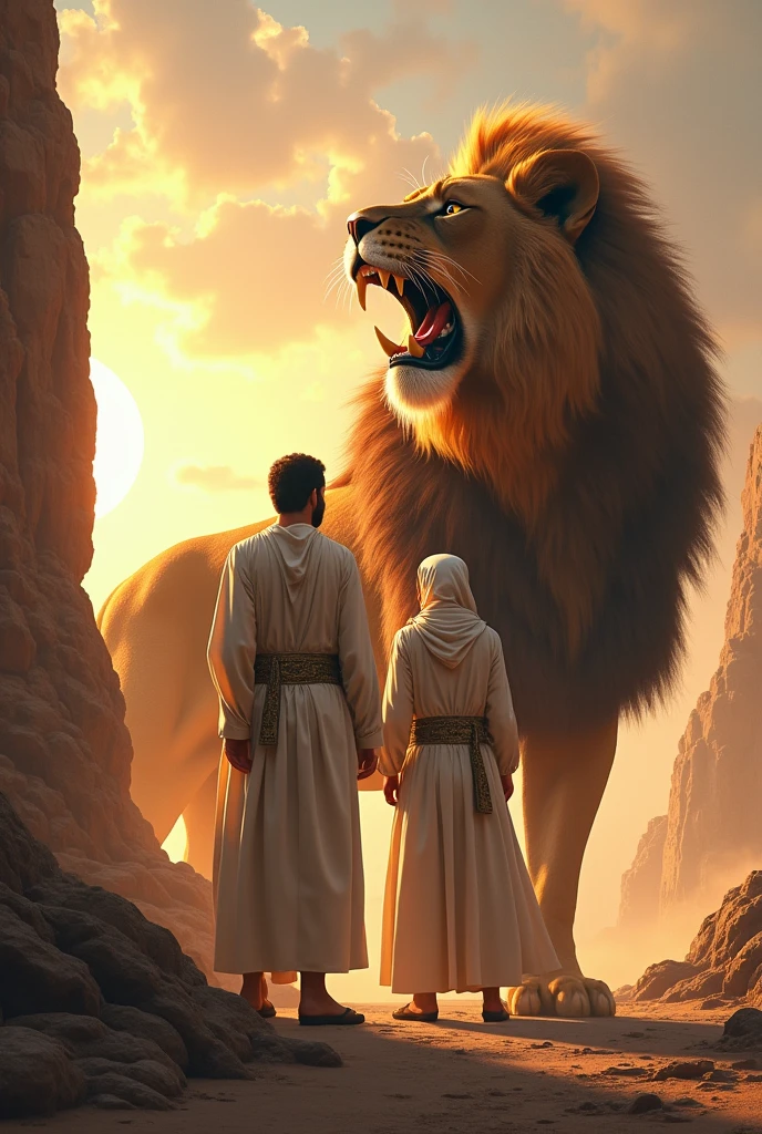 Hazrat ali with hazrat umar with lion roars