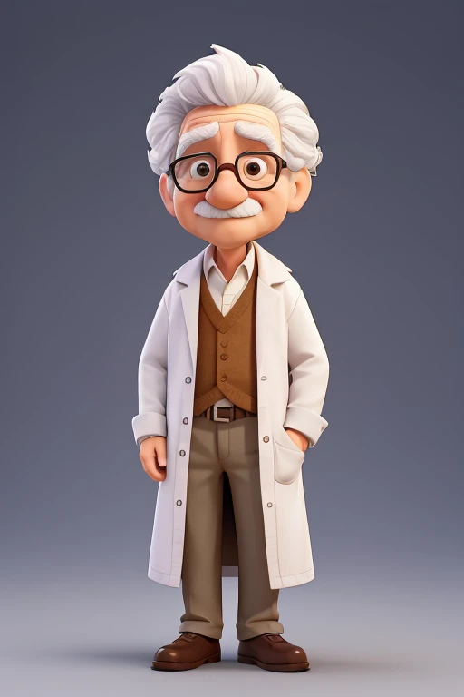 male character, middle-age, appearance like albert einstein, white background, cientist, looking 60 years old, boca aberta
