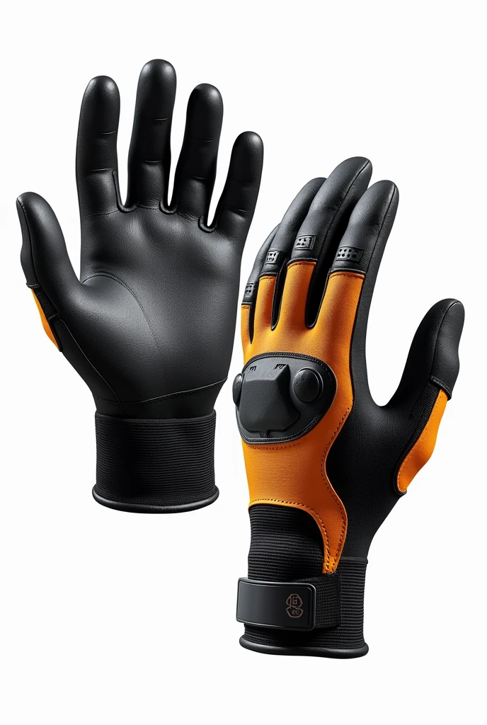 Design Brief: Create a highly realistic image of a pair of gloves, showcasing both the front and back views on a plain white background.
Front View: The palm area should feature reinforced padding, designed to withstand heavy wear and tear. This padding should have a detailed, textured, anti-slip surface to ensure a secure grip . The gloves should be ergonomically designed, with articulated segments in the four fingers and thumb to provide both flexibility and precision. Use color variations in the materials to differentiate functional areas—such as darker tones for the padded sections and lighter, breathable zones. The gloves should be crafted from durable yet breathable materials, such as synthetic leather and spandex, with realistic textures that convey comfort and long-lasting usability.
Back View: The back of the gloves should prominently feature a rubber patch, strategically placed over the knuckles and fingers to offer protection against impacts and abrasions. This rubber patch should enhance both the functionality and style of the gloves, with color accents that complement the overall design. Additional padding should be visible to provide enhanced protection, and the gloves should include an adjustable wrist closure, rendered in a way that looks secure and comfortable. Ensure the realistic appearance of the rubber, padding, and stitching.
Presentation: Present both the front and back views on a plain white background, with careful attention to realistic lighting, shadows, and material details. Emphasize the color contrasts, ergonomic design, and overall construction of the gloves, ensuring the four fingers and thumb are clearly defined and naturally positioned.