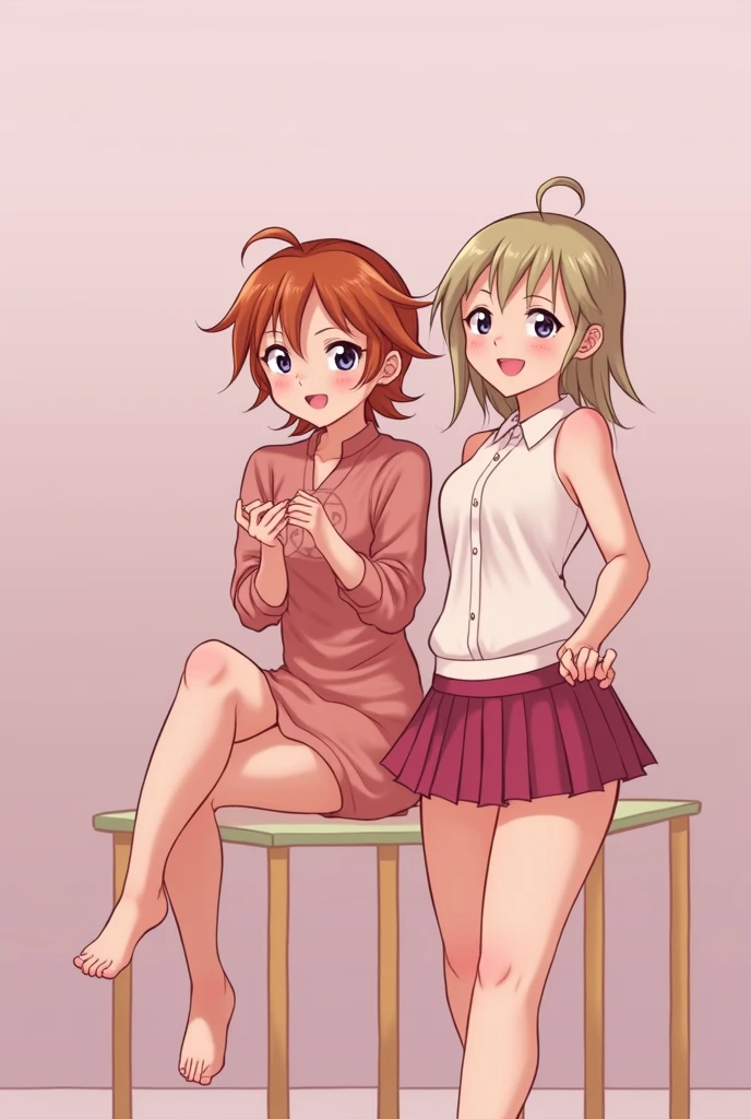 Highest quality、Tabletop、8k、Best image quality)、( Japanese beauty:1.2). sexy Japanese girls aged 10 to 20, masturbating in a Japanese classroom, Full body visible, medium breasts, perky nipples , beautiful natural makeup,