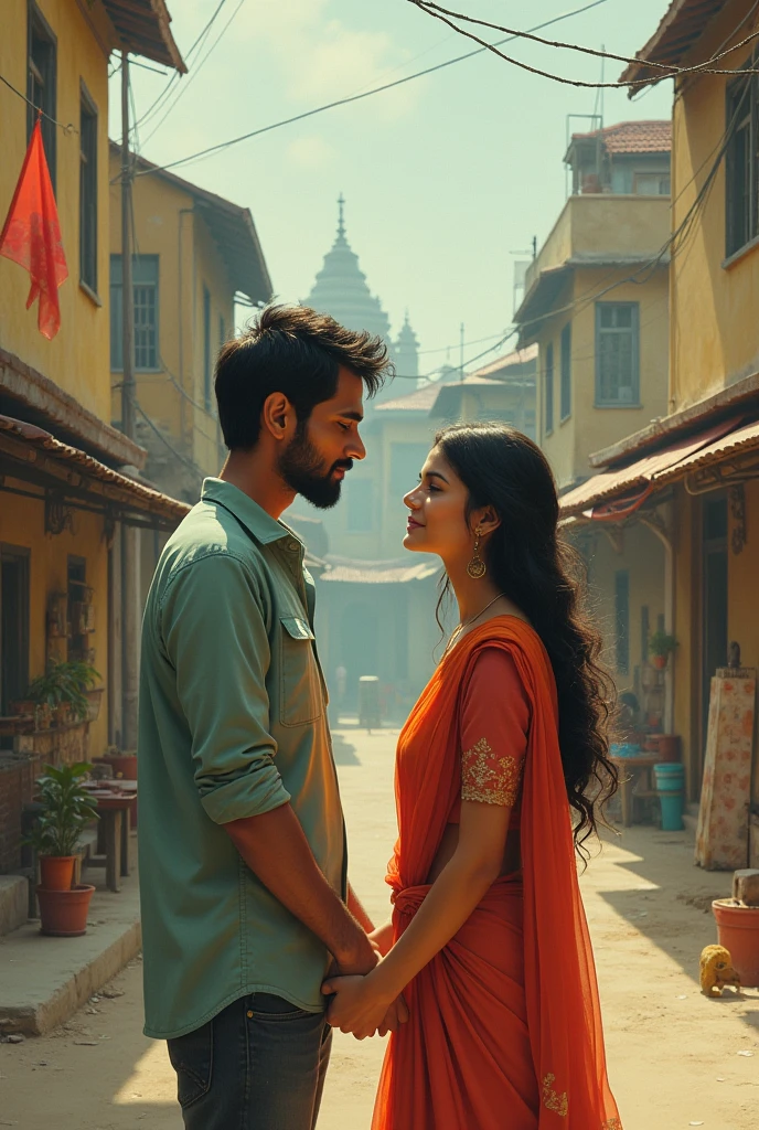 Lost and Found: A Nostalgic Love Story"
Setting:
Time Period: Present day, with flashbacks to 15 years ago.
Location: A small Indian town with vibrant markets, serene temples, and nostalgic school surroundings.
Scenes: