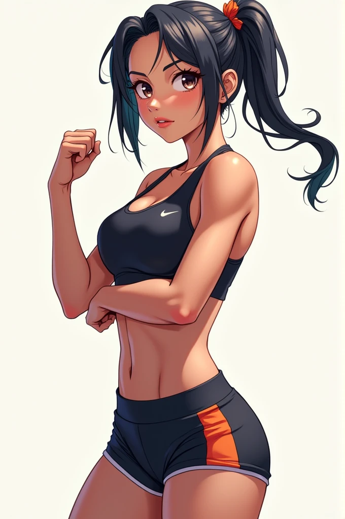 Sexy sporty anime girl