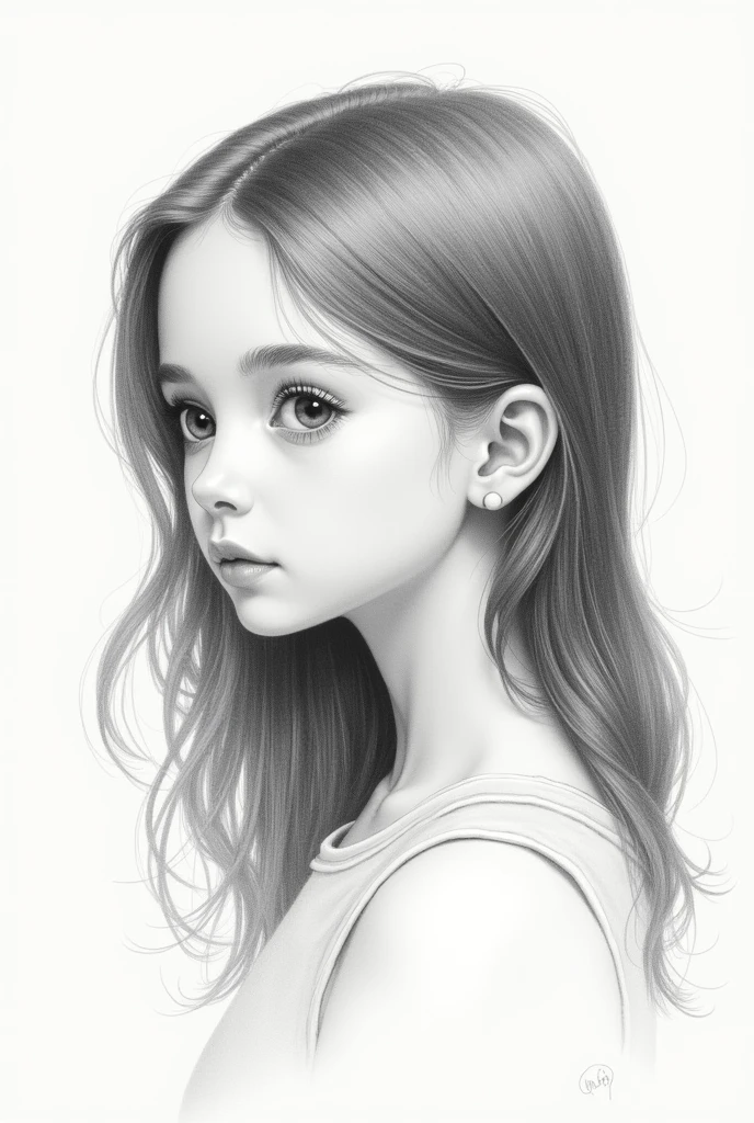 drawing of a girl side view 