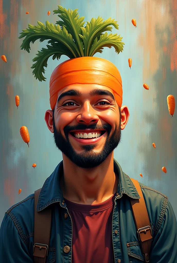 A man smile with a carrot head #abstract #acyliccolour