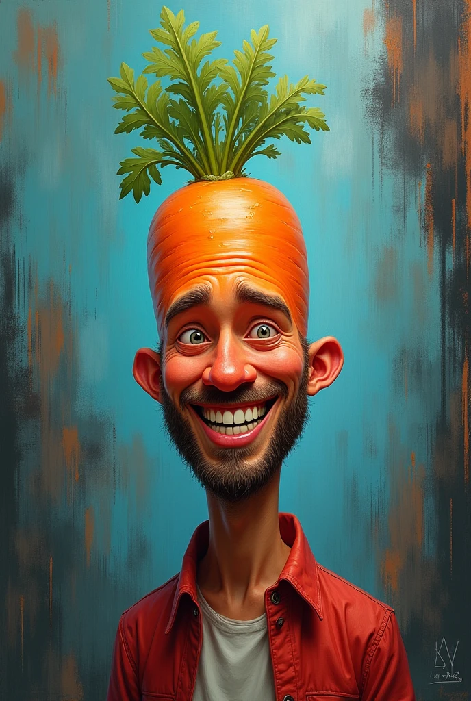 A man smile with a carrot head #abstract #acyliccolour