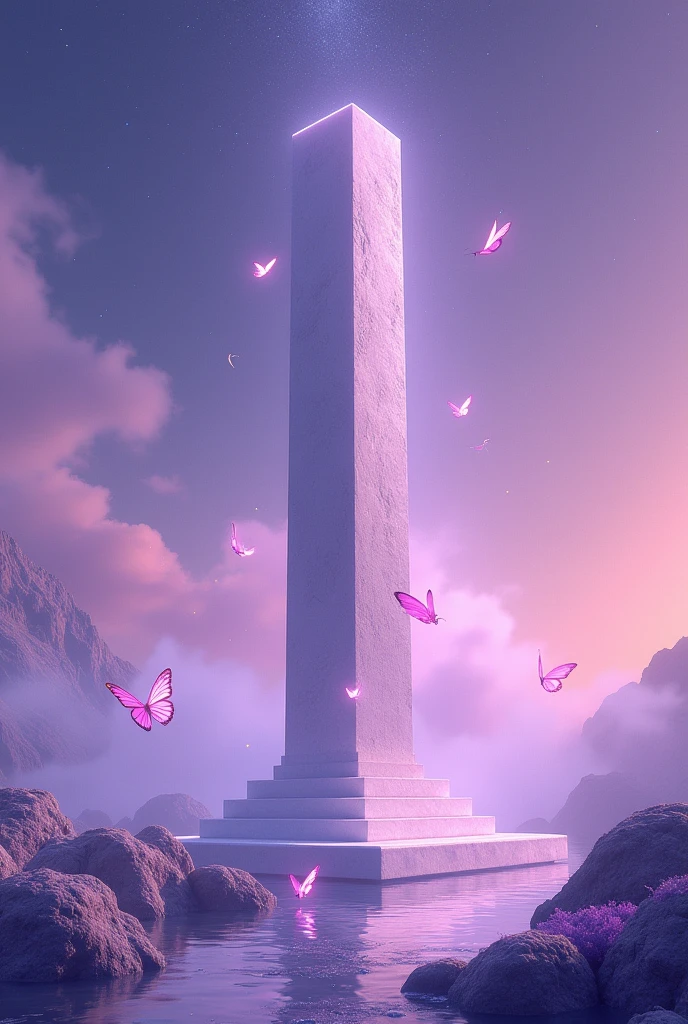 stele, universe, sky, purple, lilac butterflies, Beauthfull, Peace