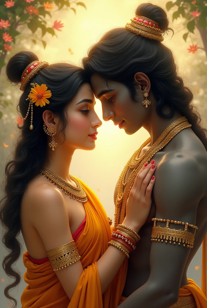 Radha and Krishna face