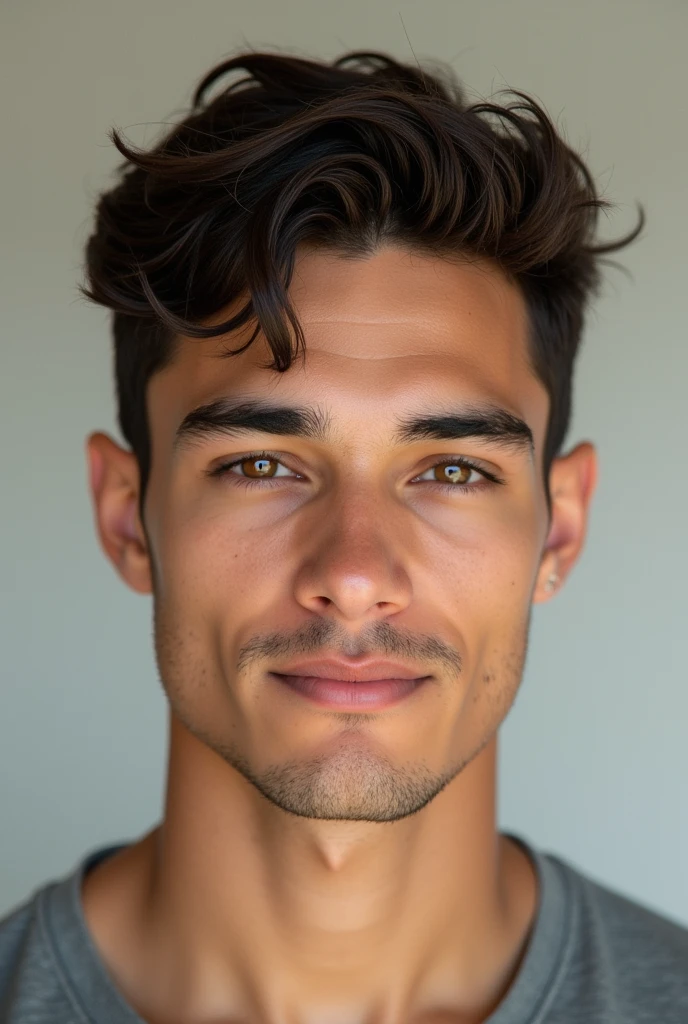 Create a photo of a young man, very handsome light skinned latino. A realistic Instagram profile picture with iOS photo pattern Around 1