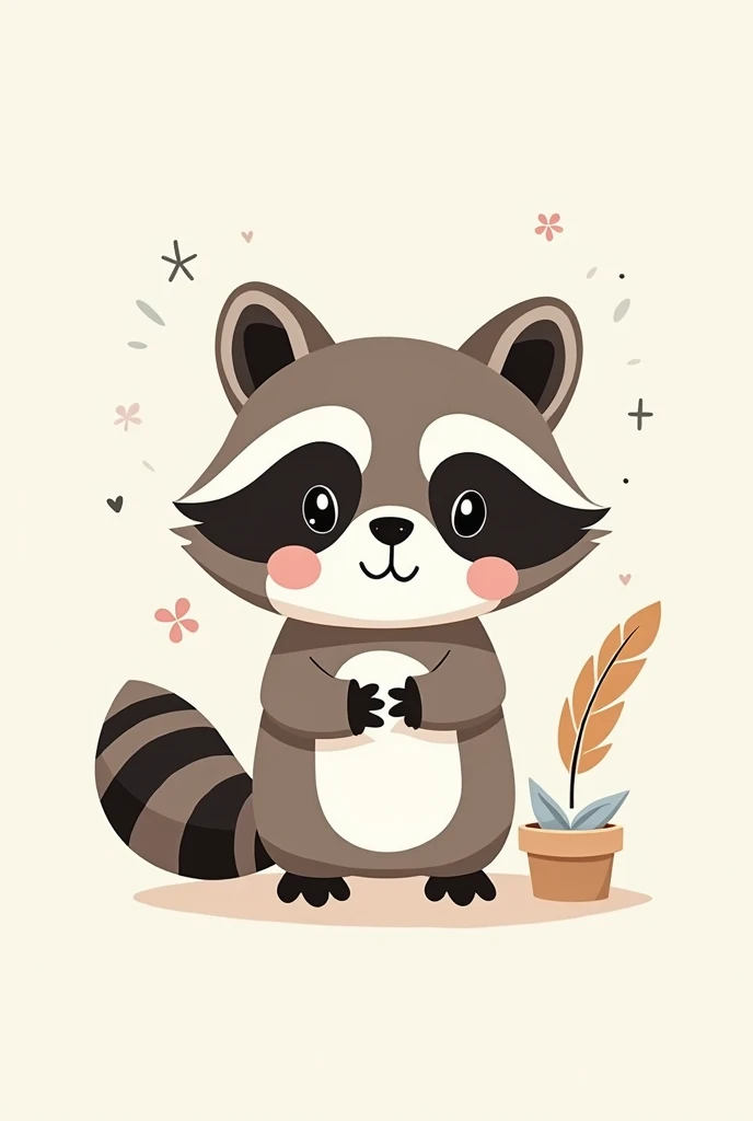 Stationery logo with a raccoon