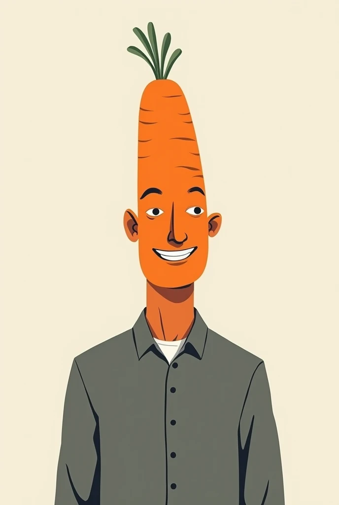 A man smile with a carrot head #abstract #minimal #art