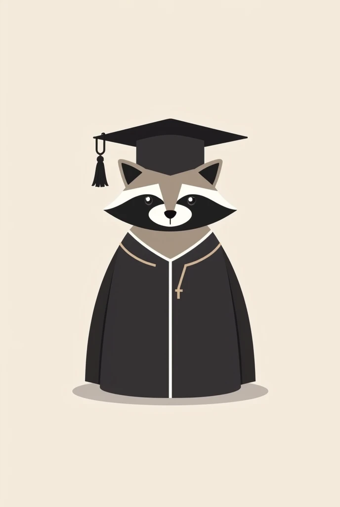 Minimalist logo image of a raccoon in a graduation gown